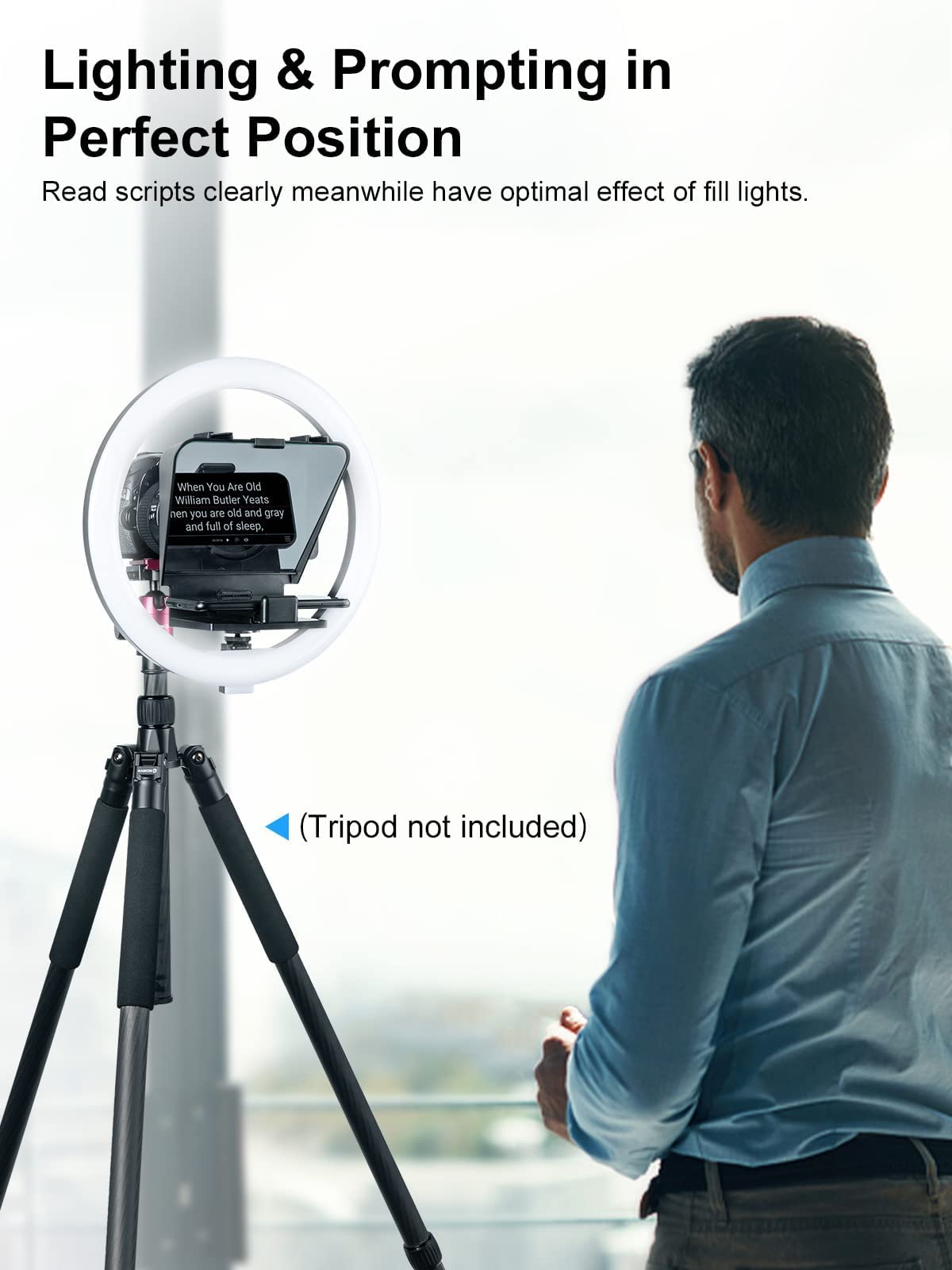 Buy Mobile Teleprompter, MOMAN MTR Phone Teleprompter Autocue with 12