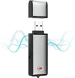 Gravador de voz de 16 G, gravador de áudio digital com capacidade de gravação de 550 horas, dispositivo de gravação USB, gravador de voz de áudio recarregável para palestras, entrevistas