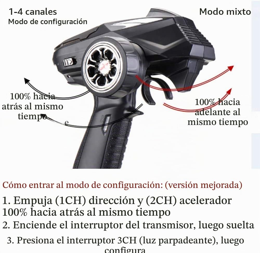X6 2.4Ghz 6CH RC Transmisor Giroscopio Incorporado X6FG Receiver, Alarma de Baja Potencia y Protecciones Fuera de Control Controlador de Radio para automóvil/Barco/Tanque