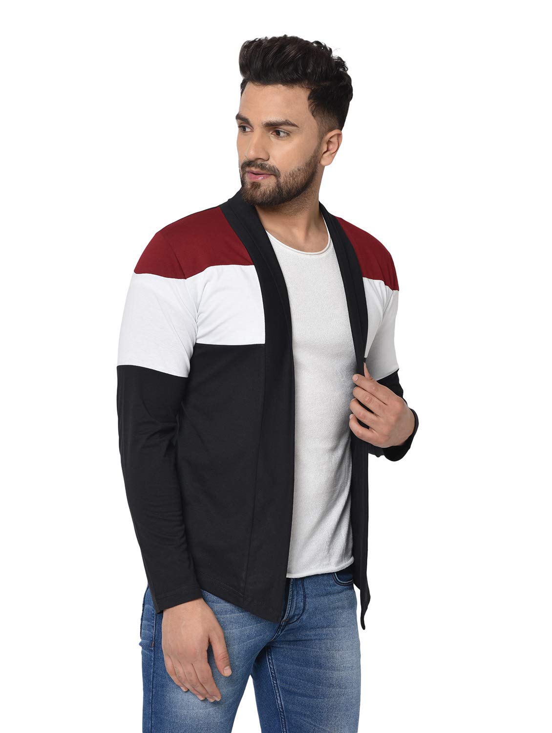 Glito Men's Cotton Collared Neck Cardigan (GSC-01_Multicolour_S) - Image 3 thumbnail
