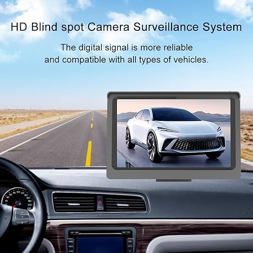 Miniatura 4 de VOJKOREL Cámara de visión lateral Sistema de vigilancia HD de 5 pulgadas, cámara de punto ciego impermeable IP68, pantalla LCD HD, sistema de