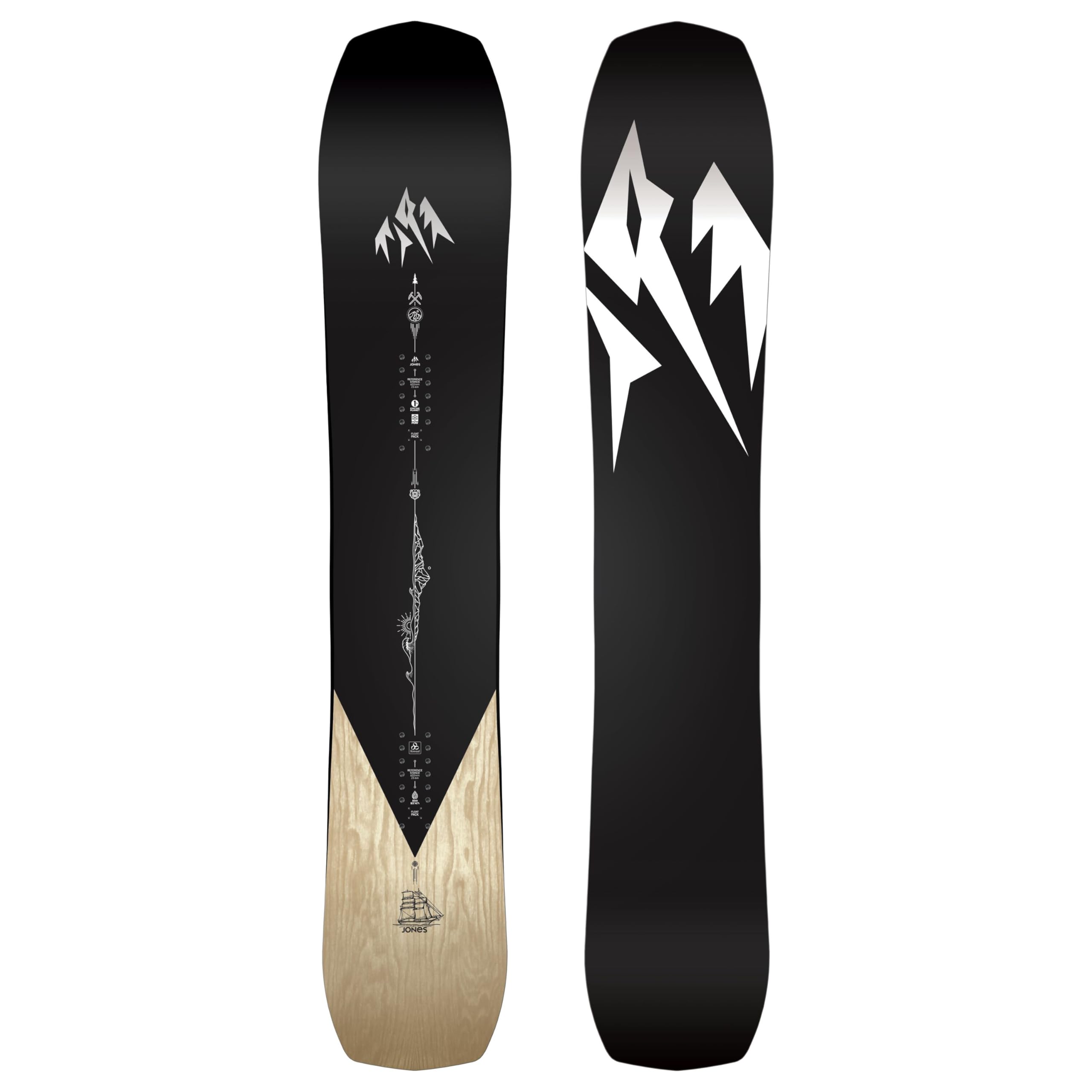 JONES - Men's Flagship Pro, Snowboards Directional Freeride, Ideal for Freeride, Freestyle and Backcountry pow, Size 158 , Color Wood Veneer