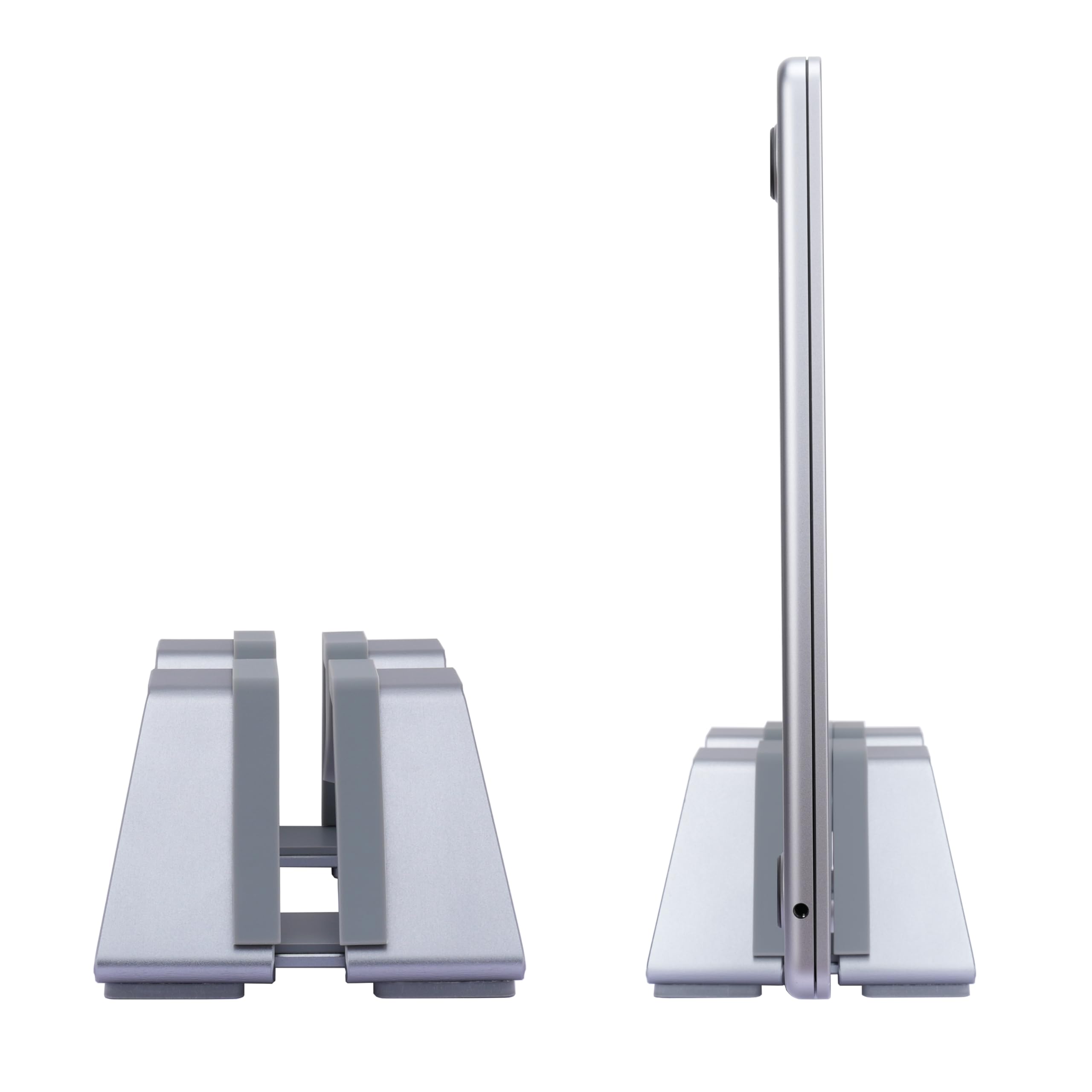 Psitek Adjustable Vertical Laptop Stand - Aluminum, Universal Fit for All Laptops (10-30mm Thickness) - Fashion Design, Adjustable Width, Anti-Slip & Scratch-Resistant, Patented Design