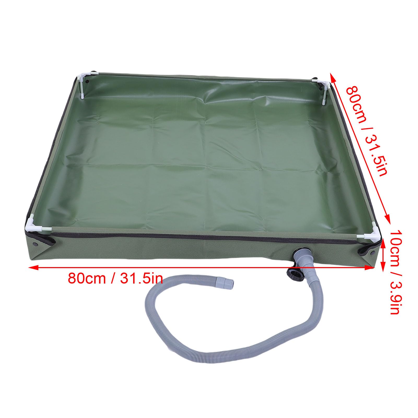 Plato de Ducha portátil Base de Ducha Plegable Piso con Tubo de Drenaje Desmontable para Camping RV Exterior Interior