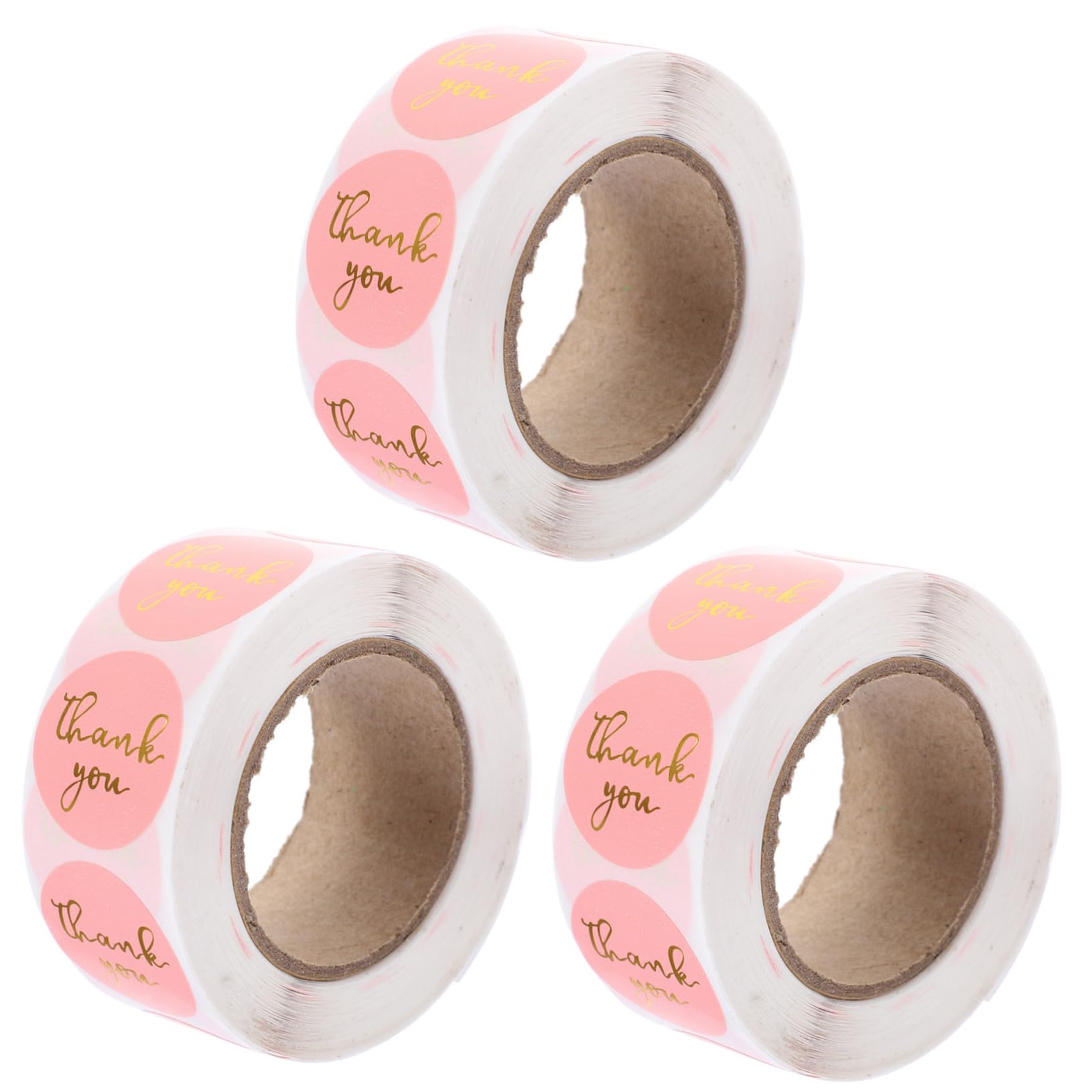 5 Set Carta Adesiva Adesivi Estetici Adesivi D'oro Etichetta Etichette Libri e Per Libri Grazie Piccola Piccoli Di Ringraziamento Rosa 3 * 5