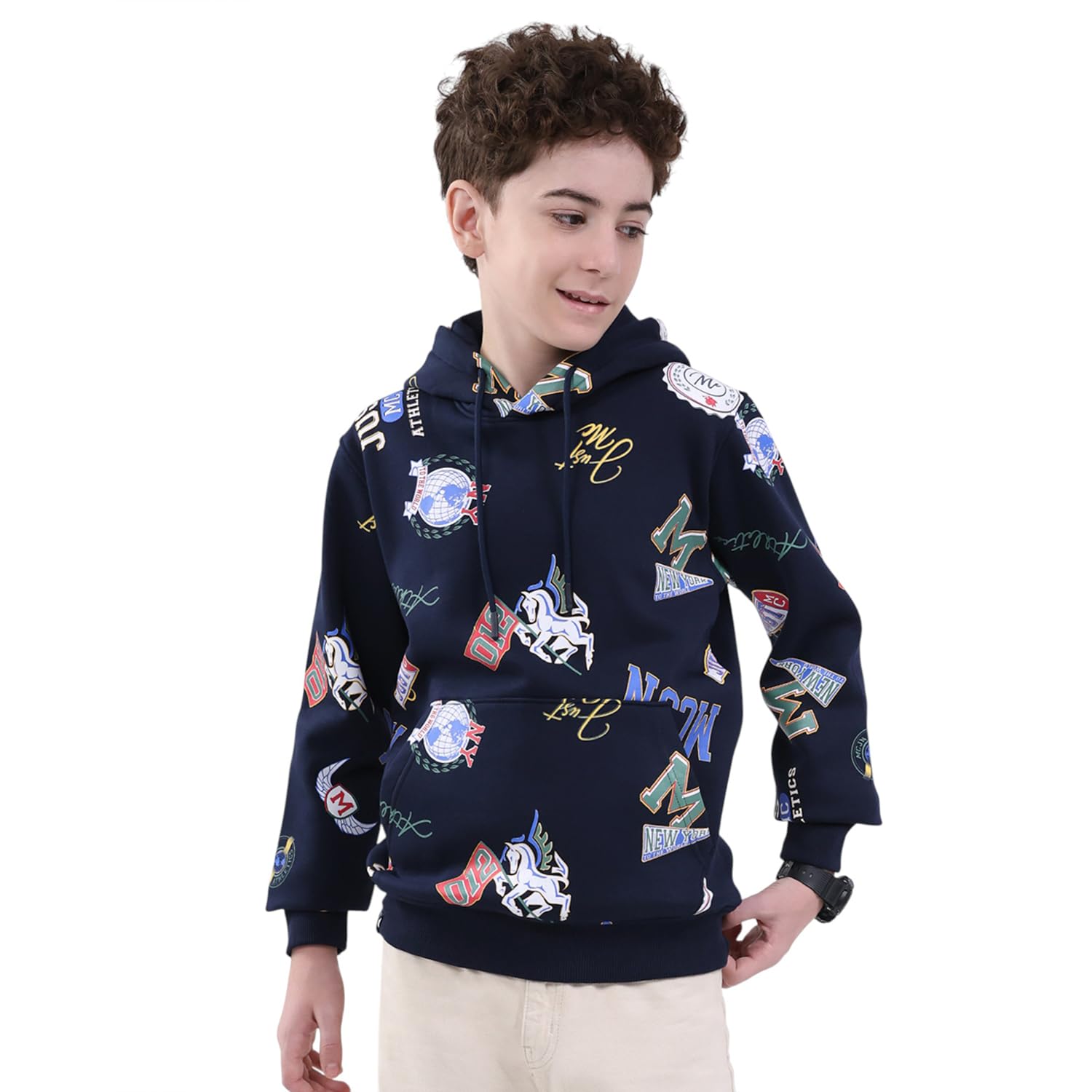 Monte Carlo Boys Regular Fit Printed Round Neck Pull On Full Sleeve Winter Sweatshirt Warm Pullover for Kids | Stylish Full Sleeve Sweatshirt | Soft Comfortable Casual Winter Wear (Pack of 1)-image-17