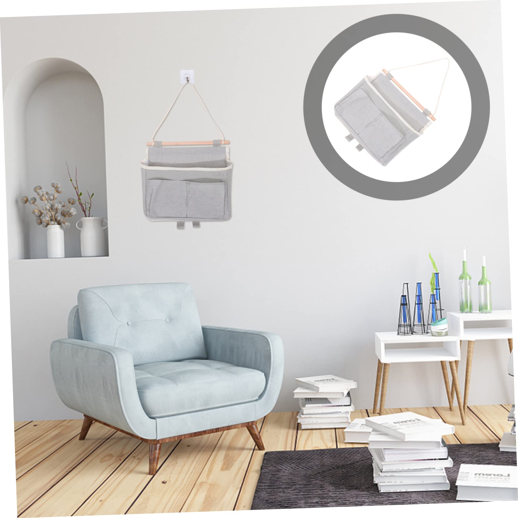 TOPBATHY 4pezzi Borsa Da Appendere Per Casa Organizer Multifunzionale Per Ordine e Stoccaggio Di Oggetti Con Ampio Scomparto e Tasche Frontali Facile Da Pulire e Ripiegabile