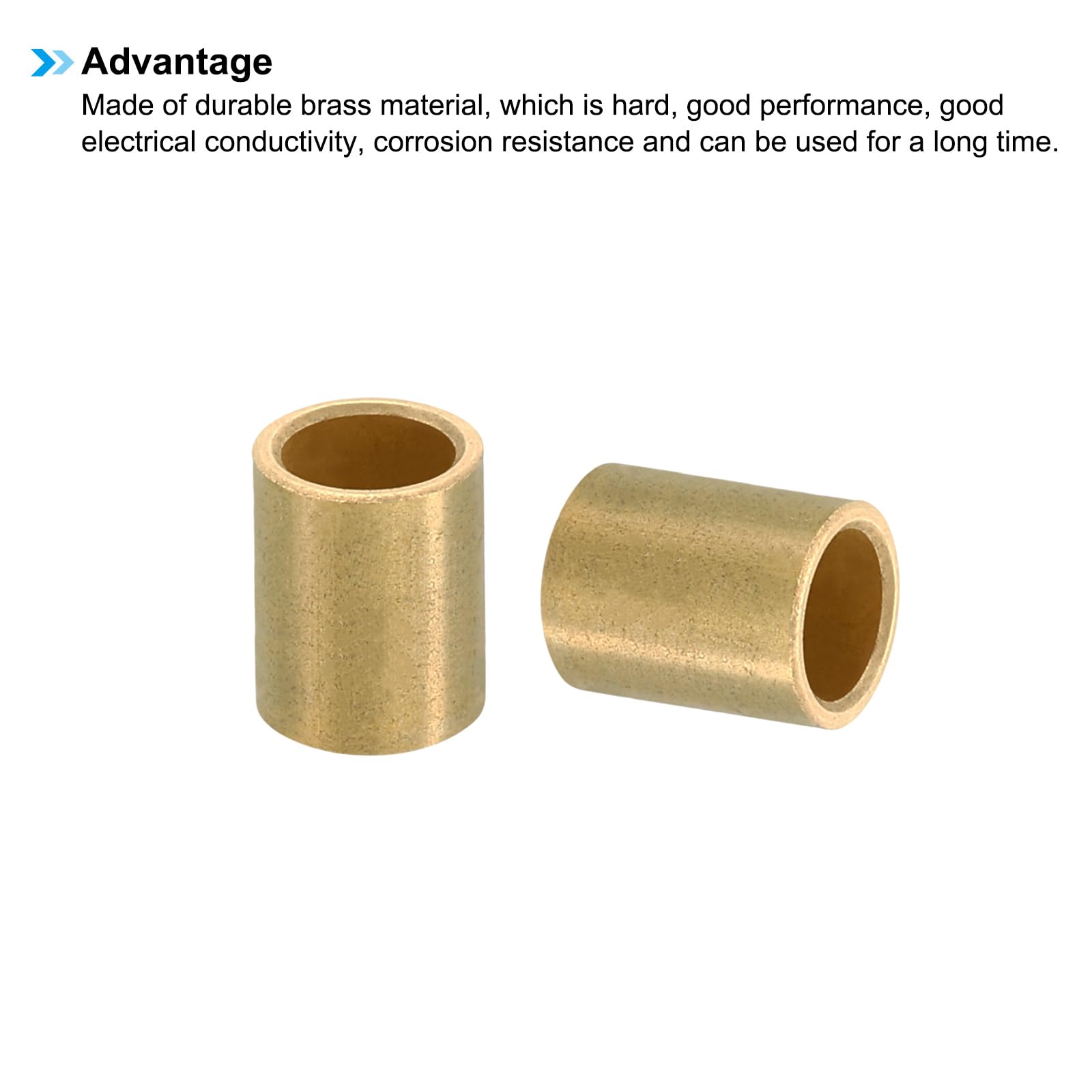 PATIKIL M6 Brass Spacers, 5 Pcs Metal Spacers Brass 6mm ID x 8mm OD x 10mm L Brass Spacers Screw Standoff for 1/4inch or M6 Screw Bolts - Image 4