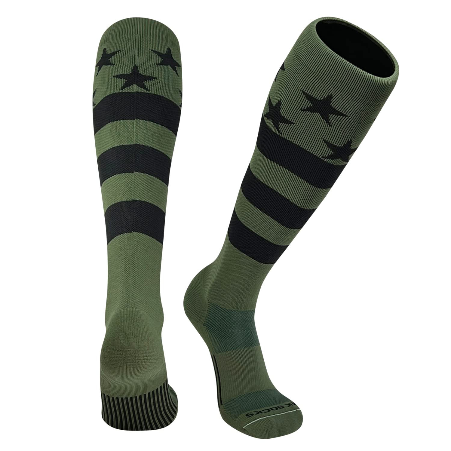 Mk SocksUSA Flag Olive Black Military Stars & Stripes Knee-High Long Sports Socks