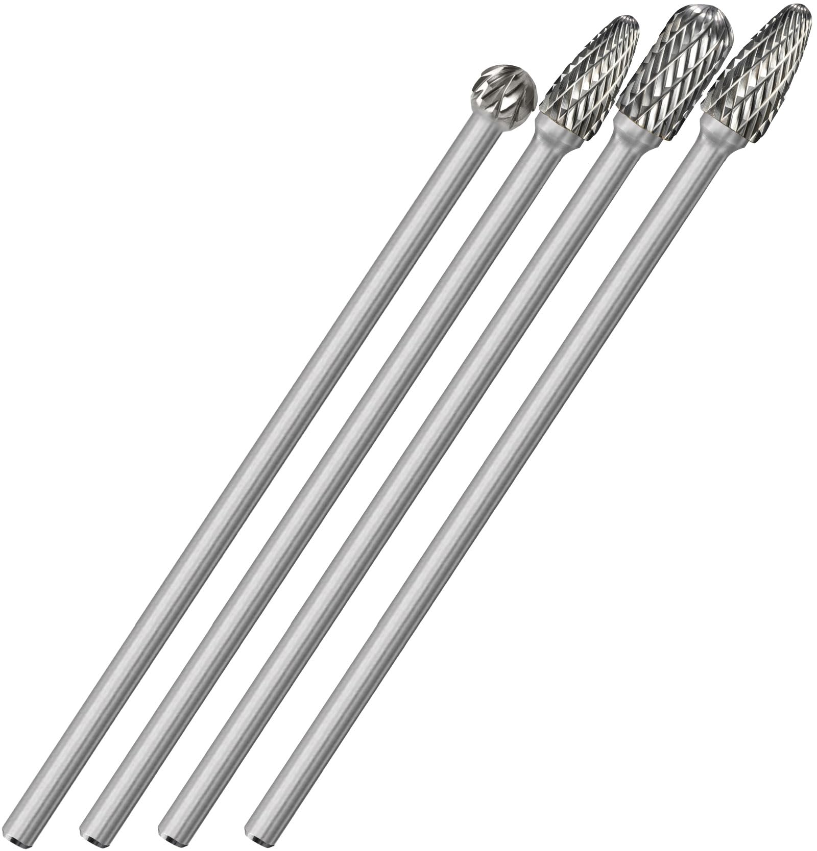 Sworker 5Pcs Long Carbide Burr Set 1/4" Shank Total L 6.2" Die Grinder Bits Rotary Rasp Attachment Cut Port Grind Metal Cast Iron Steel Aluminum Cylinder Head Engine Intake Exhaust Manifold Tight Area — Amazon image 10