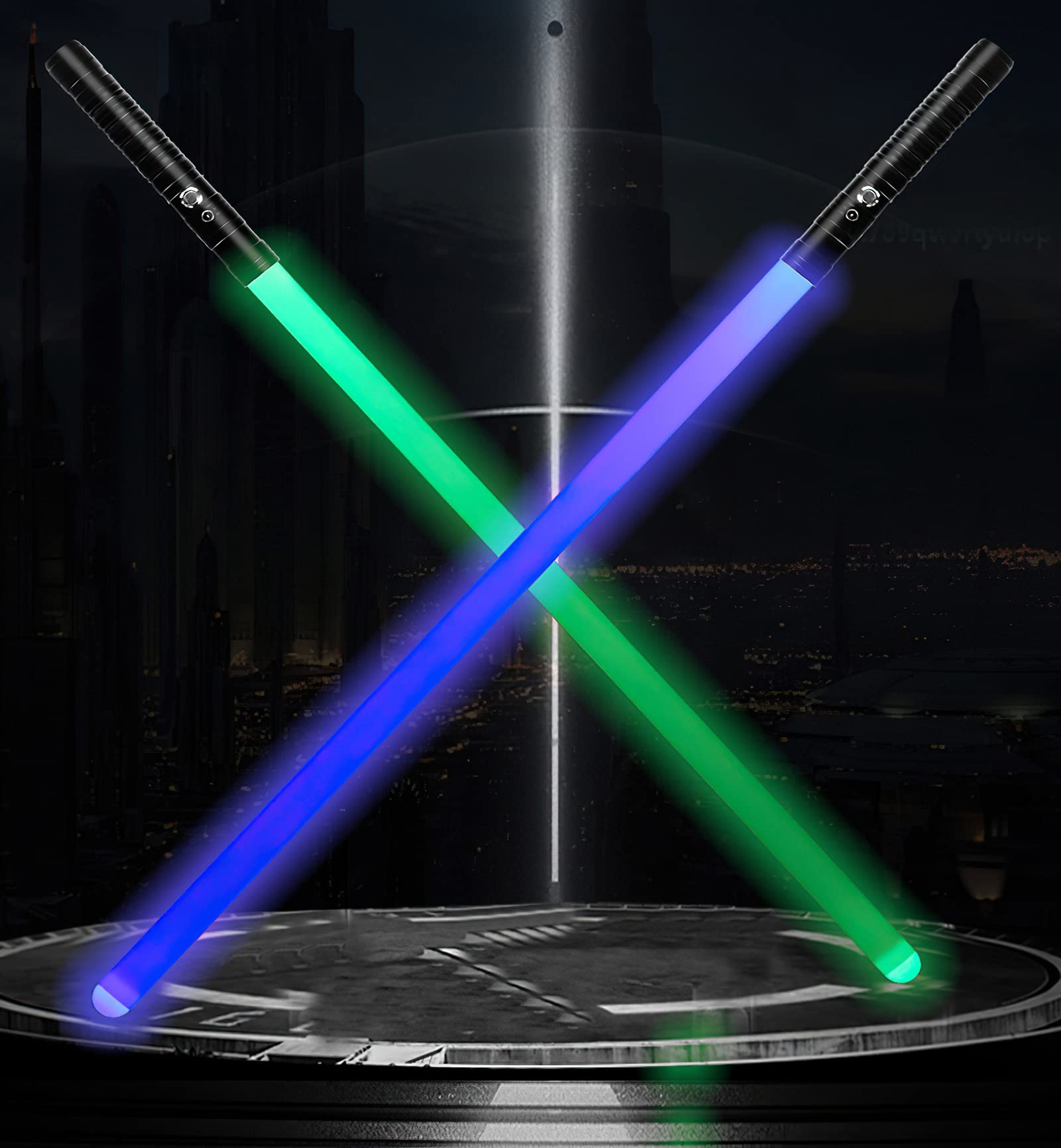 Saber 2 Pieces Rechargeable Light Saber, 2-in-1 Light Sabers for Kids Attachable 7 RGB Colors Premiu