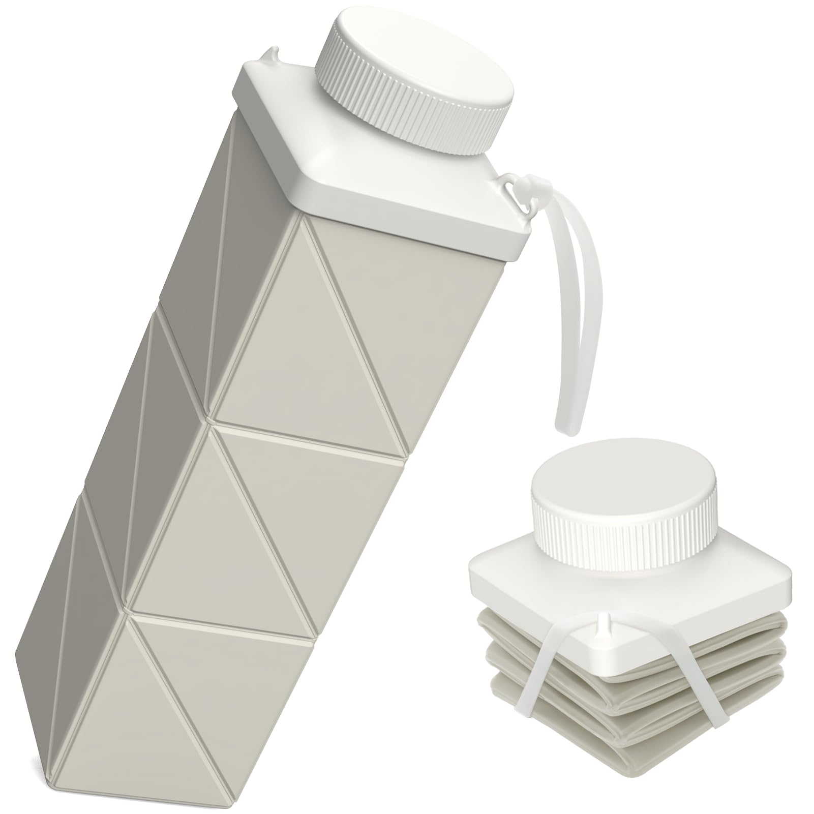 Collapsible Water Bottles 24.3oz, BEAUTAIL Foldable Travel Water Bottle, Portable & Lightweight, Leakproof & Reusable for Traveling Camping Hiking Yoga Sports Outdoor School Office, 1 Pack (Gray)