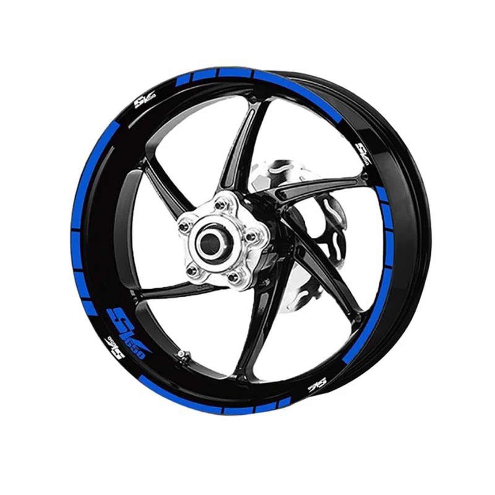 Motorcycle Wheel Stickers Reflective Decals Rims for Suzuki SV650 SV 650 SV650S 650S(Style 1)