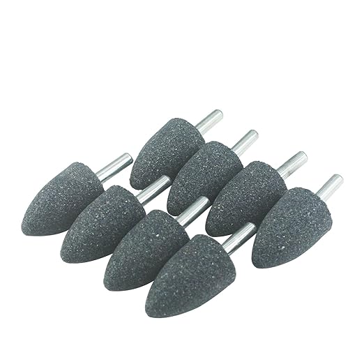 25mm Cone Shape Grinding Stone - 1/4" Shank Aluminum Oxide Mounted Grinding Stones Sharpening Bits for Rotary Tools Drill (Cone Size: 25mm)
