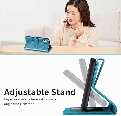 Miniatura 6 de ROPIGO Funda tipo cartera para Samsung Galaxy A13 5G, Samsung A04S, piel sintética de alta calidad con diseño de árbol en relieve, función atril,