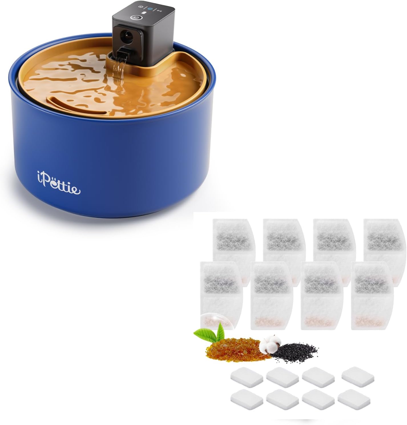 Buy 3.5L Ceramic Cat Water Fountain with Extra Replacement Filters 8pcs