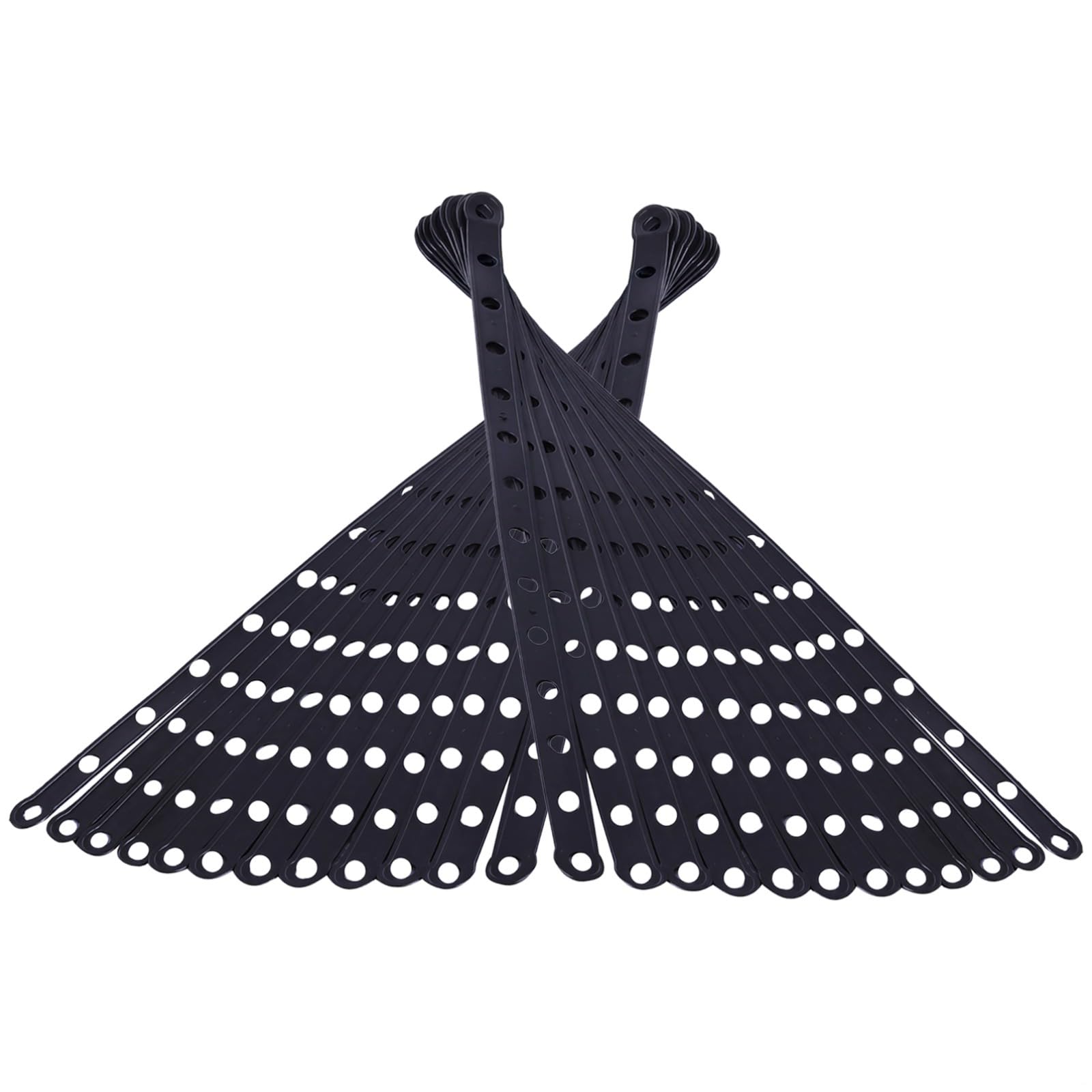 Set di 100 strisce in plastica nera, connettori per grucce da 50 cm, per esporre catene con foro da 0,8 cm, espositori in plastica per negozi di abbigliamento