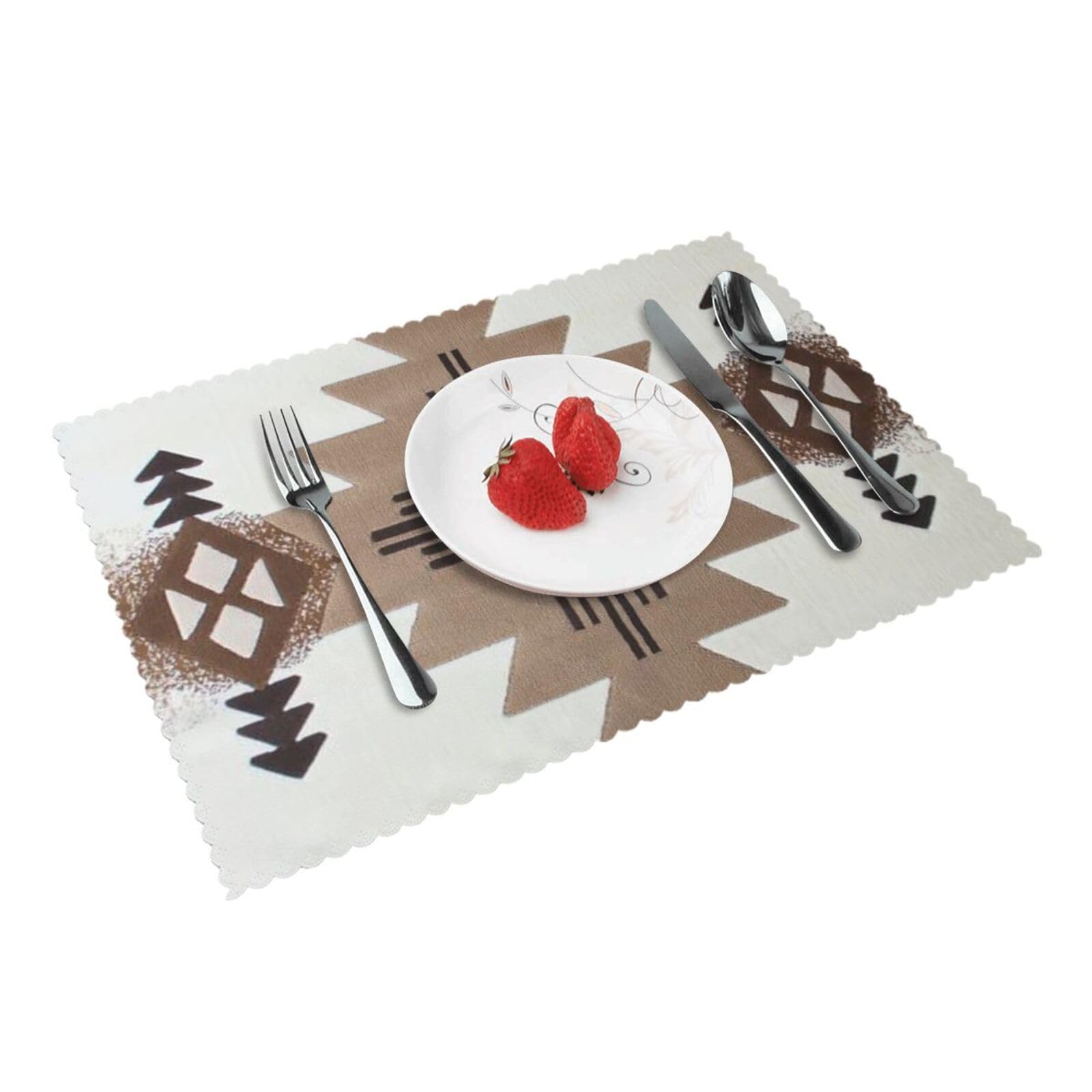 Native American Printed Placemats Set of 4 PCS Washable Placemat for Kitchen Table Heat-resistant Table Mats 45x30 CM