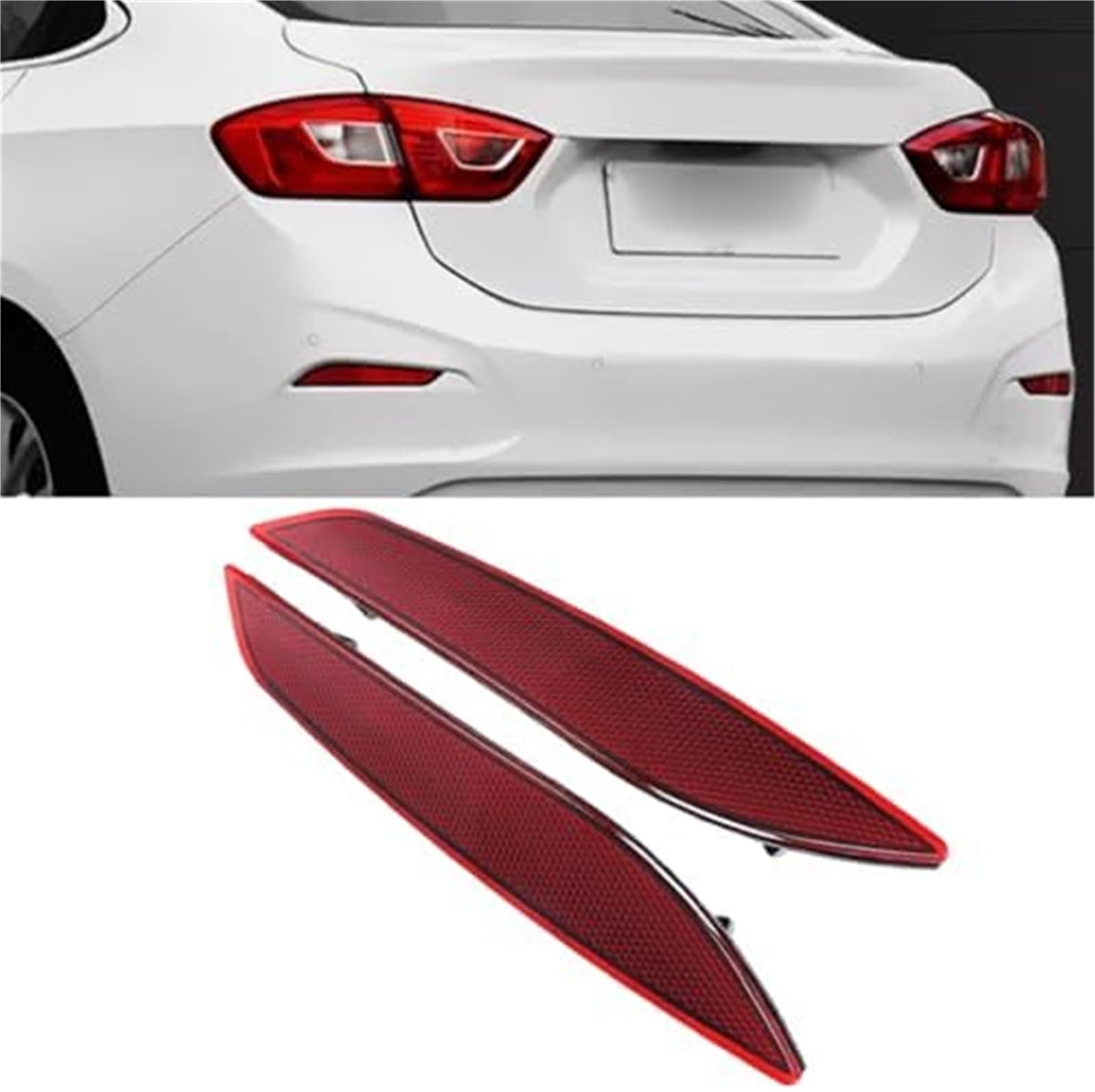 Riflettore Paraurti Posteriore Auto - Rosso, Compatibile Con Modelli 3V 2015-2022
