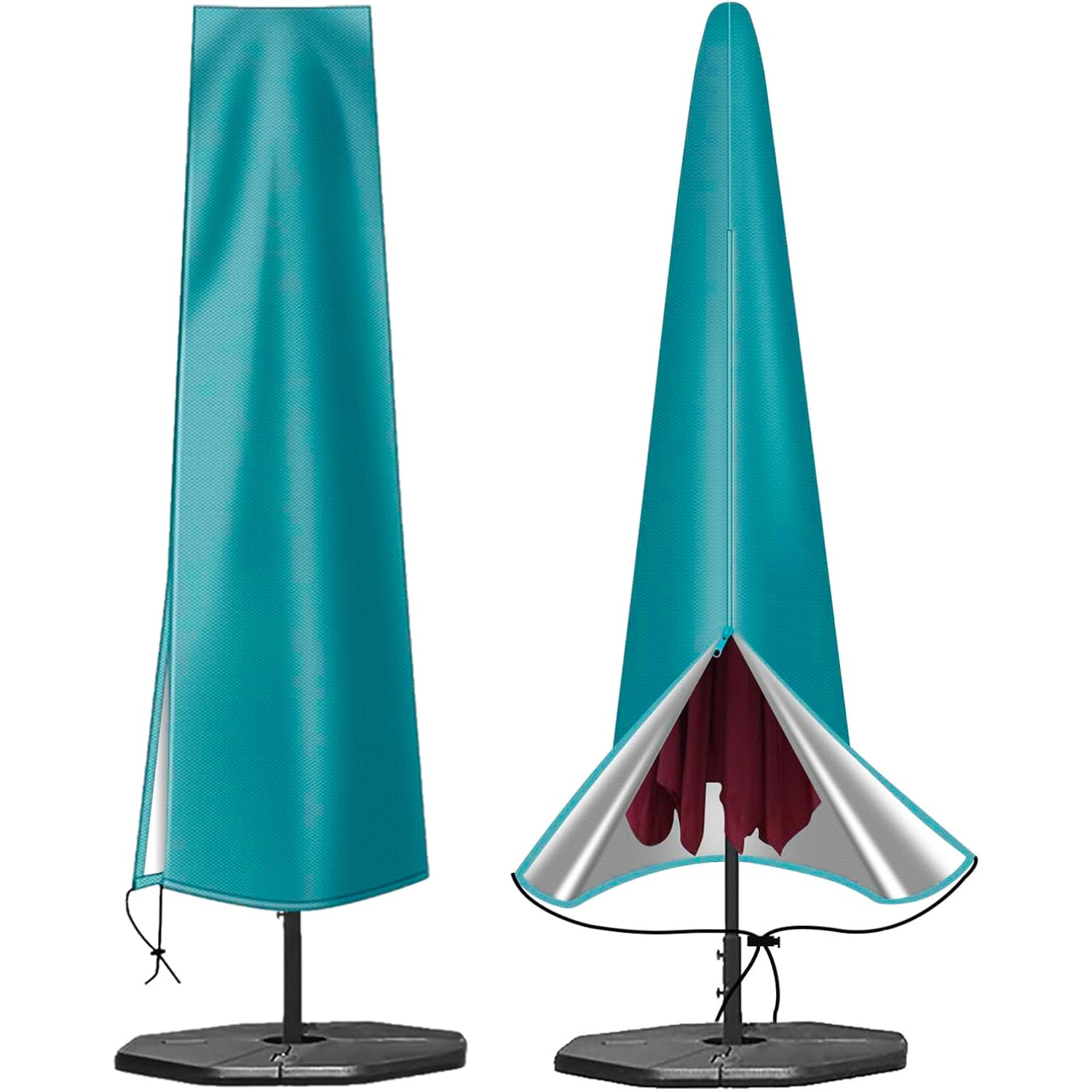 OKPOW Parasol Covers Waterproof 600D Oxford Fabric Patio Umbrella Cover with Zip (190 * 30 * 50cm), for 2m 2.2m 2.3m 2.4m 2.5m 2.7m 2.8m 3m Garden Outdoor Umbrella (Turquoise) — image 1