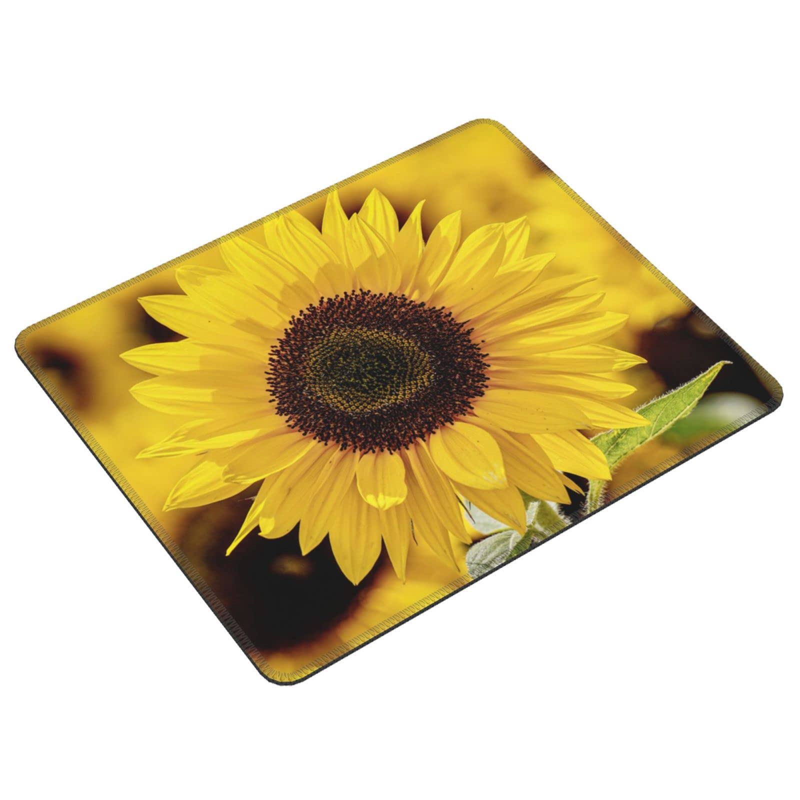 Tappetino Per Mouse Con Girasoli Stampati 24x20 Cm - Bordi Cuciti, Base In Gomma Antiscivolo, Morbido E Lavabile Per PC, Laptop, Gaming
