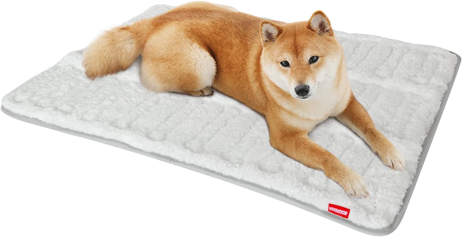 Dog Bed Crate Mat(36" X 23"), Soft Plush Dog Bed Pad Machine Washable Crate Pad