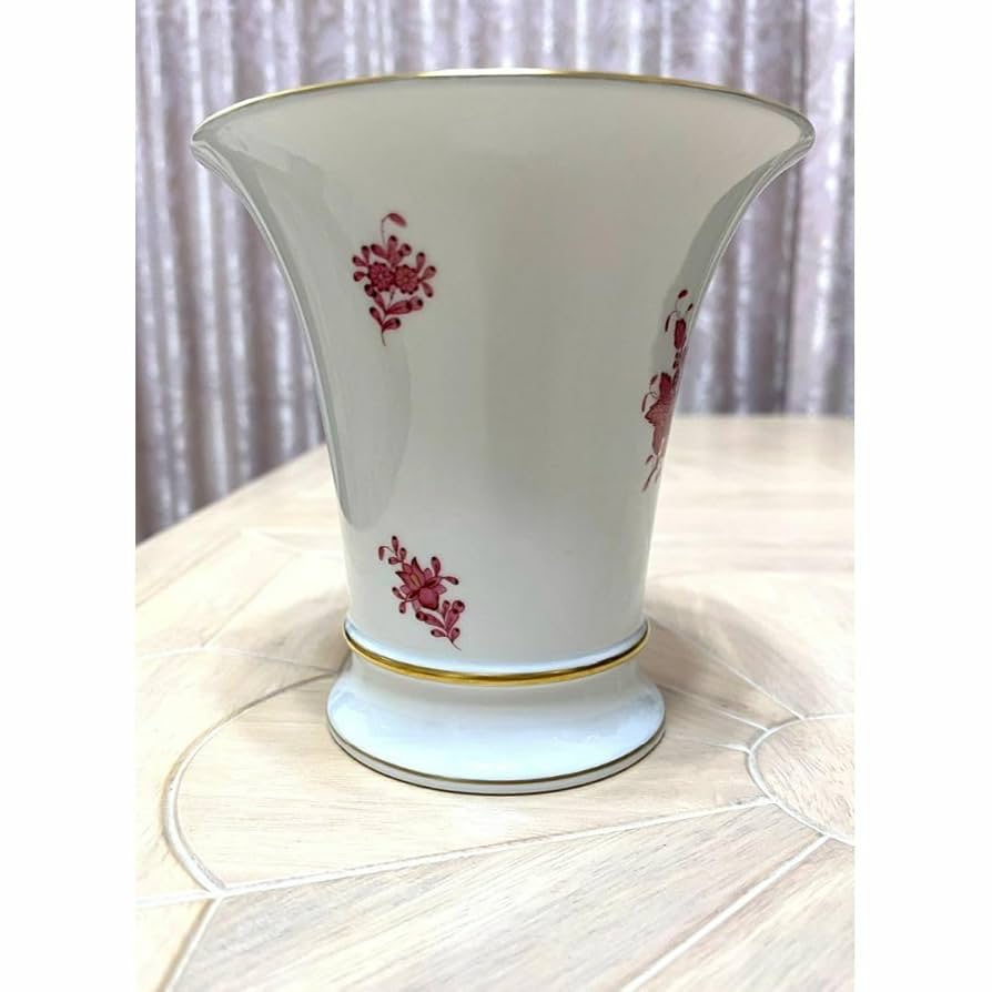 【マツ】ヘレンド　花器　アポニー　ピンク アポニー・ピンク] ティーポット型小筺