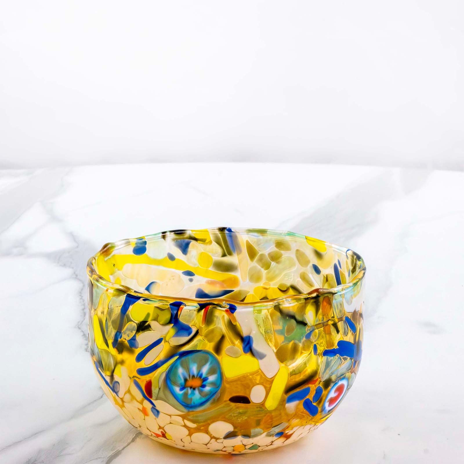 MurArt Coupelles en verre de Murano.Decoro MG. Diamètre 12 cm. Fabriqué à la main, fabriqué en Italie