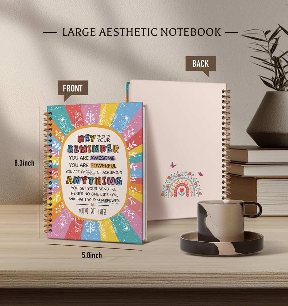 Cuaderno en espiral para mujeres, diario inspirador para mujeres, hombres, amigos, regalos en cumpleaños, Navidad, Día de la Madre, recordatorio de quién eres, tapa dura con espiral dorada