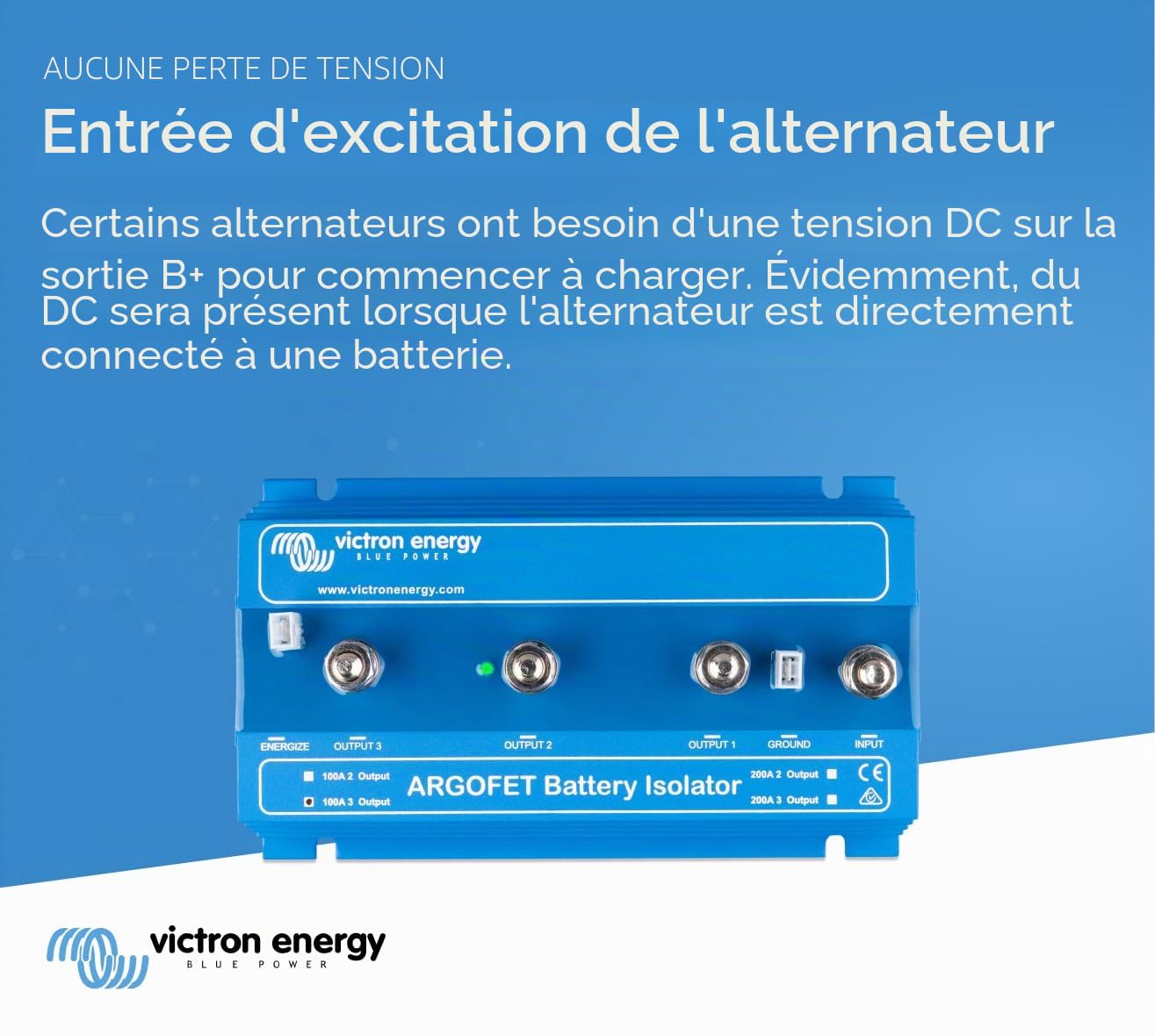 Victron Energy Argofet Répartiteurs de Batteries 100-3AC (3 Batteries 100 Amp)