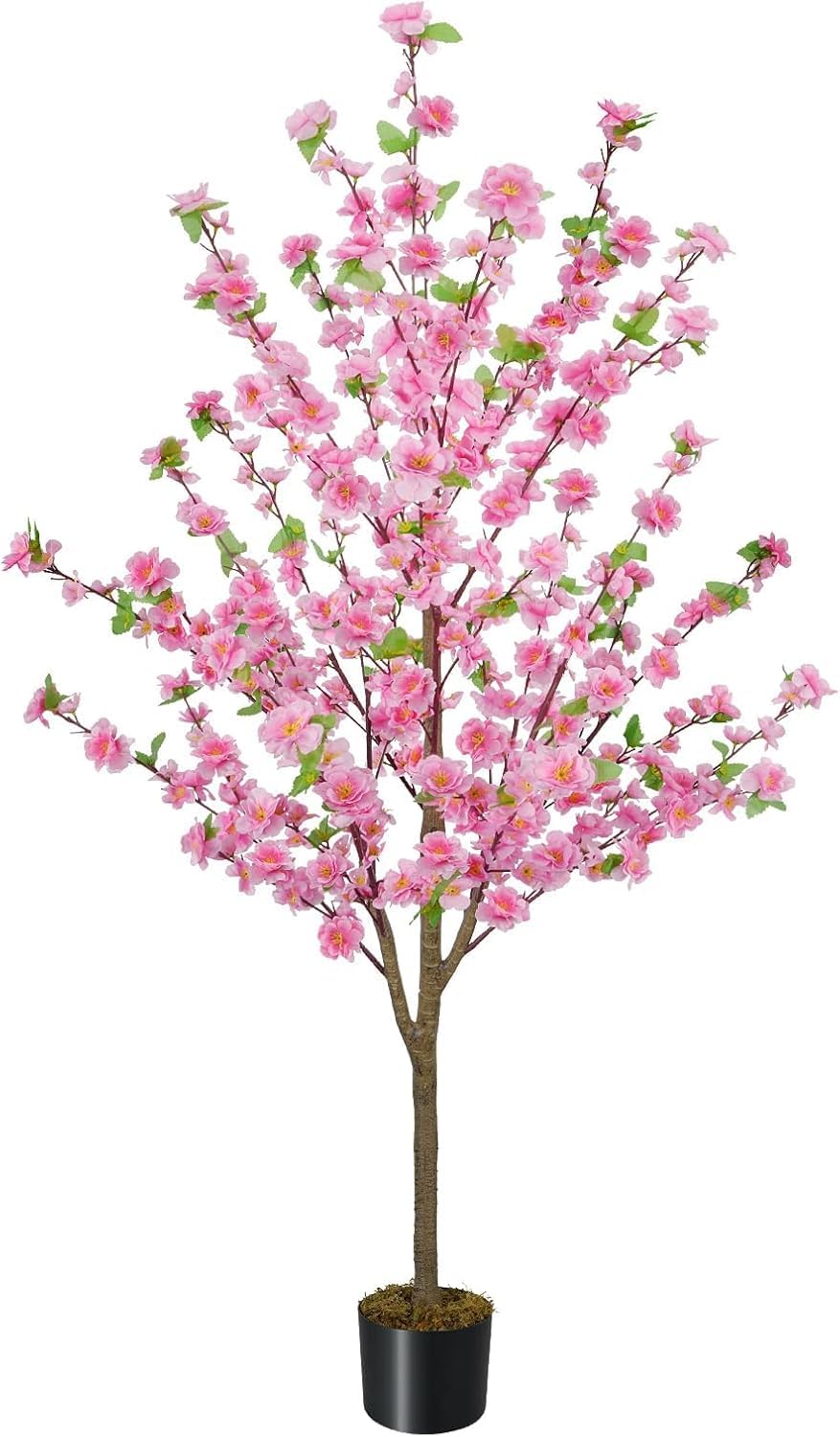 150 cm Arbre Artificielle Interieur Cerisier Rose Fausse Plante | Plantes Artificielles Grande avec Fleur Rose Arbre de Cerisier en Plastic Fausse Plante en Pot pour Deco Salon Chambre Bureau