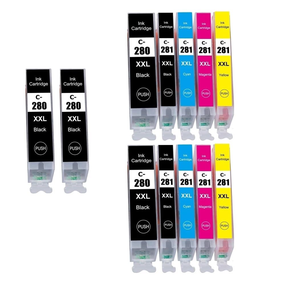 Cartucho de Tinta Compatible con TR7520 TR8520 TS6120 TS8120 PGI-280XXL CLI-281XXL(2SET and 2BK)