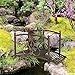 Outsunny 3.3FT Metal Arch Zen Garden Bridge with Safety Siderails, Decorative Footbridge, Delicate Floral Scrollwork for Stream, Fish Pond, Brown