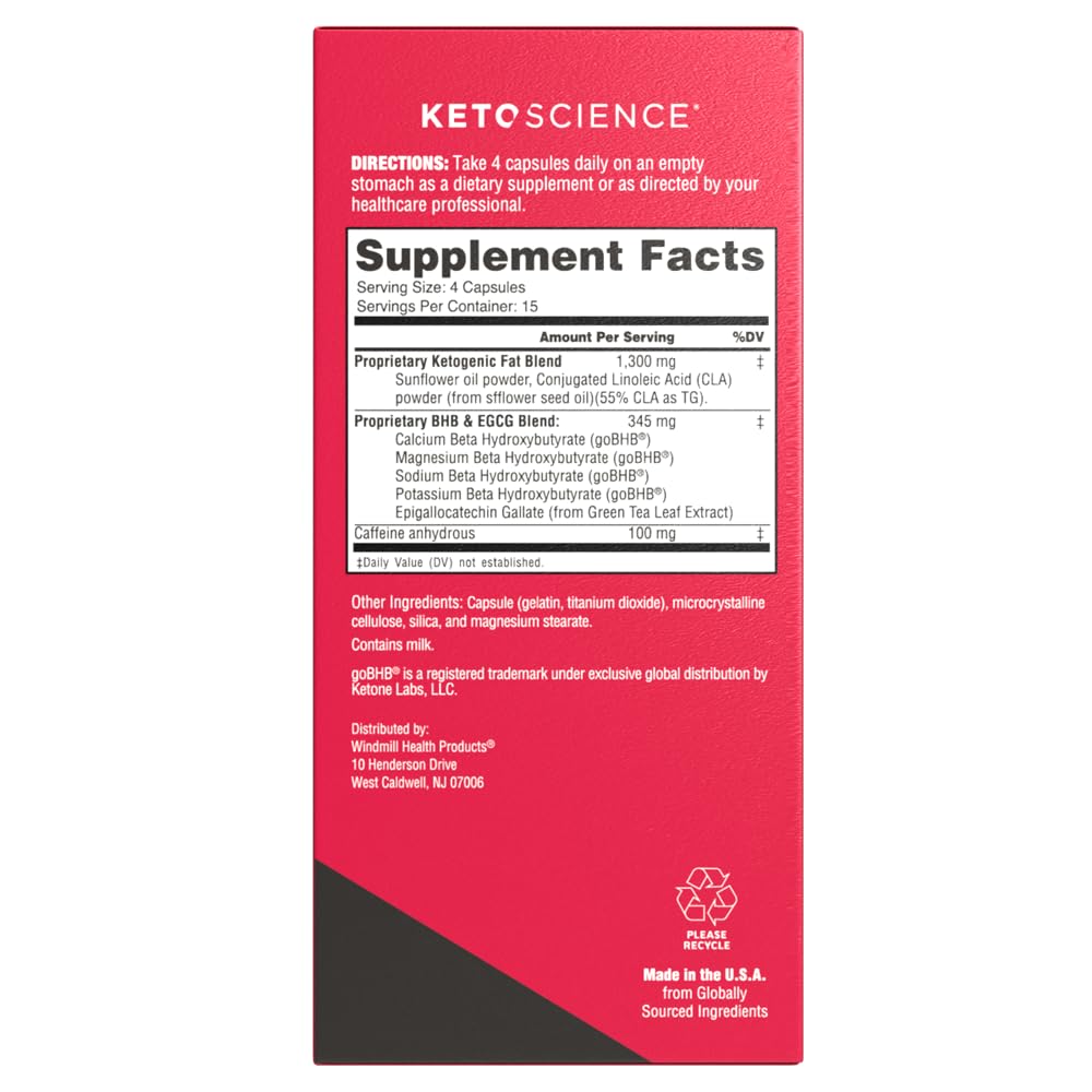 Condition photo showing New/Like New for Keto Science Keto Burn Capsules, Exogenous Ketone, Dual-Action with BHB & EGCG, Ketones for Hydration, Keto BHB, Weight Support, Energy, Focus & Ketosis, 60 Capsules, 15 Servings