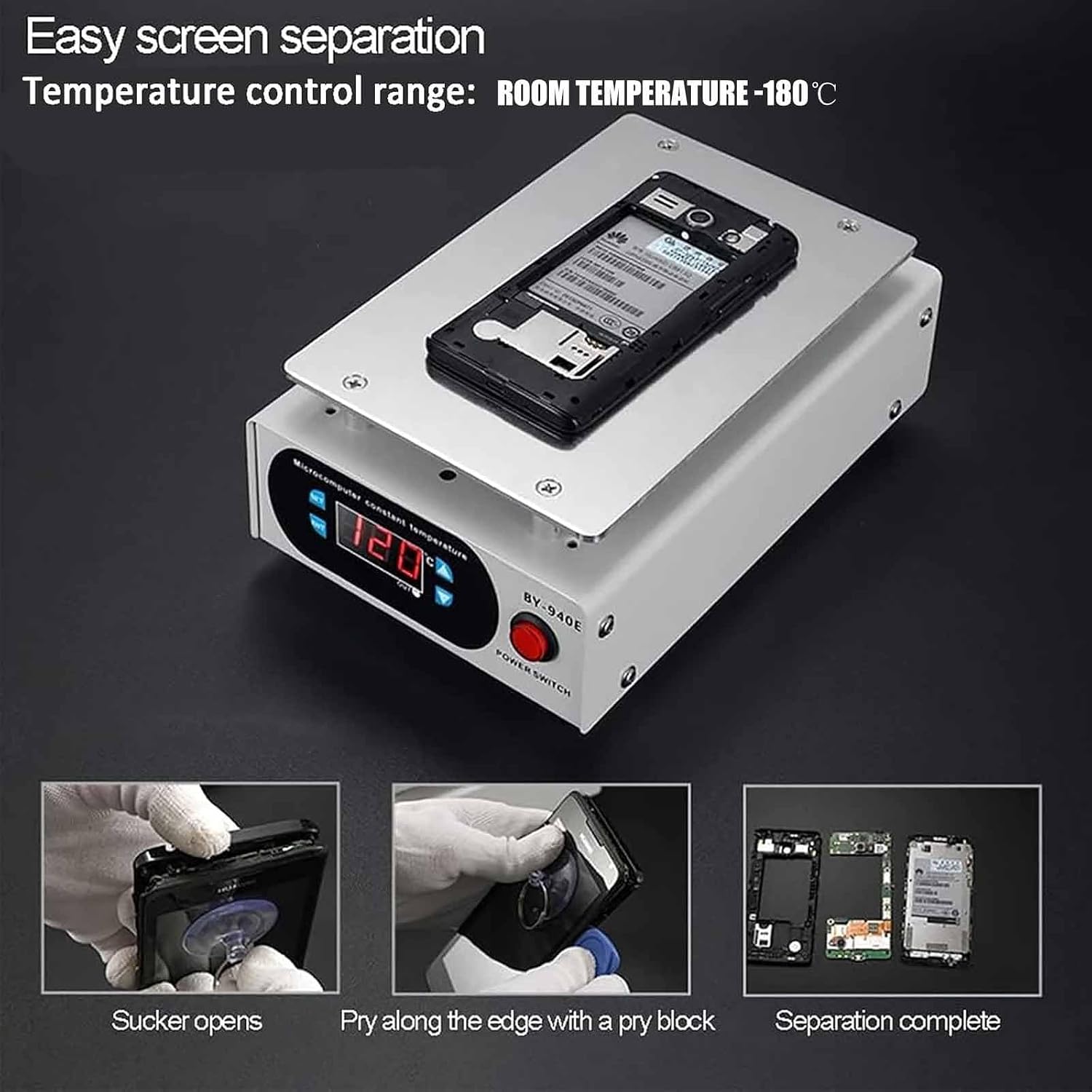 ERICAT Electronic Heating Table Welder Hot Plate, Replacement Electric Heating Plate with Anti-Skid Pad, Plate Size 200 * 130mm & Room Temperature to 180 Degrees, Fast Evenly, for Splitting