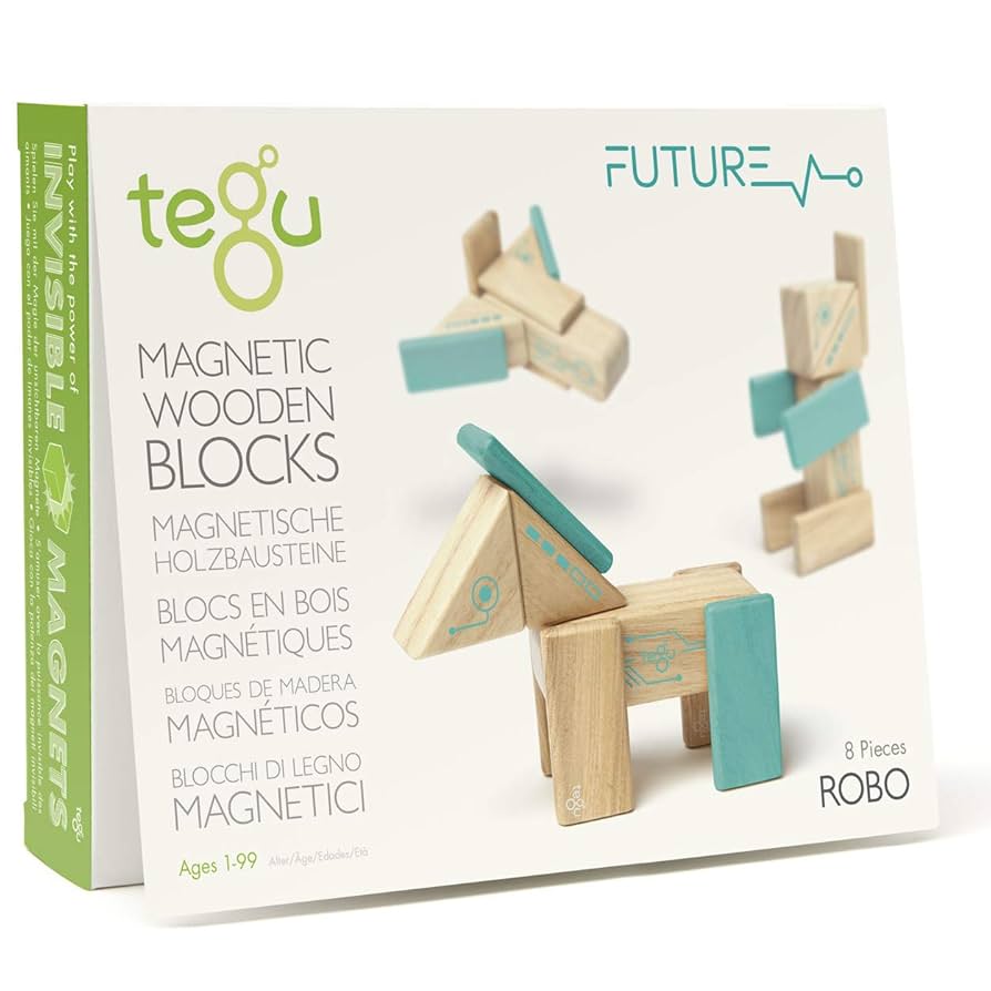 Tegu Robo Magnetic Wooden Block Set by Tegu [並行輸入品] Amazon.co.jp: Tegu Robo Magnetic Wooden Block Set by Tegu