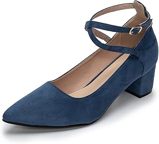 Zapatos Tacón Alto Mujer Correa en el Tobillo Correas Cruzadas y Puntera Cerrada Zapatos de Salón Clásicos Bombas Bodas y Fiestas