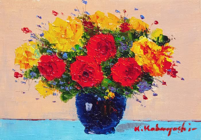 Amazon.co.jp: 小林幸三『バラ(薔薇)』油絵・油彩画 SM(サムホール