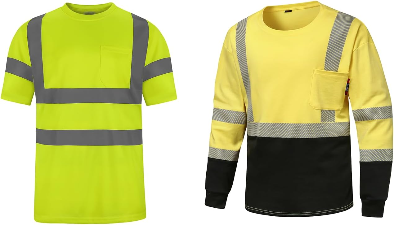 FR Shirt 6 oz 100% Cotton Fire Resistant Shirts High Visibility Shirts for Men Quick Dry Safety T Shirt