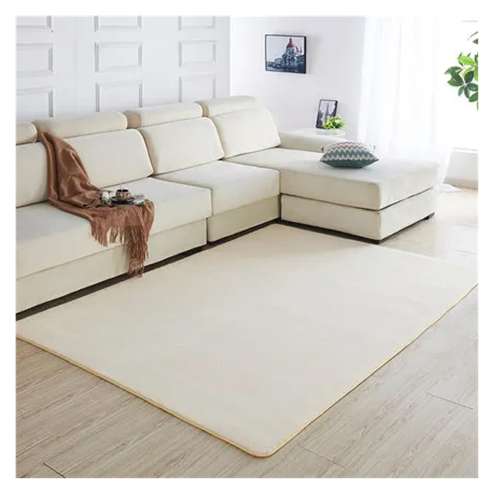 Tapis en molleton corail grand format pour salon et chambre