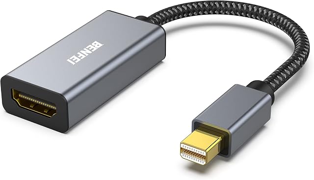 BENFEI Mini DisplayPort to HDMI Adapter, Thunderbolt 2 to HDMI Adapter Compatible for MacBook Air/Pro, Microsoft Surface Pro/Dock, Monitor, Projector[Gold-Plated Connectors& Aluminium Shell]