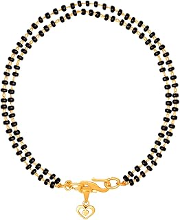 Mahi Dual Chain Charm Mangalsutra Bracelet with Beads and Crystal for Women (PABR1100488PR)