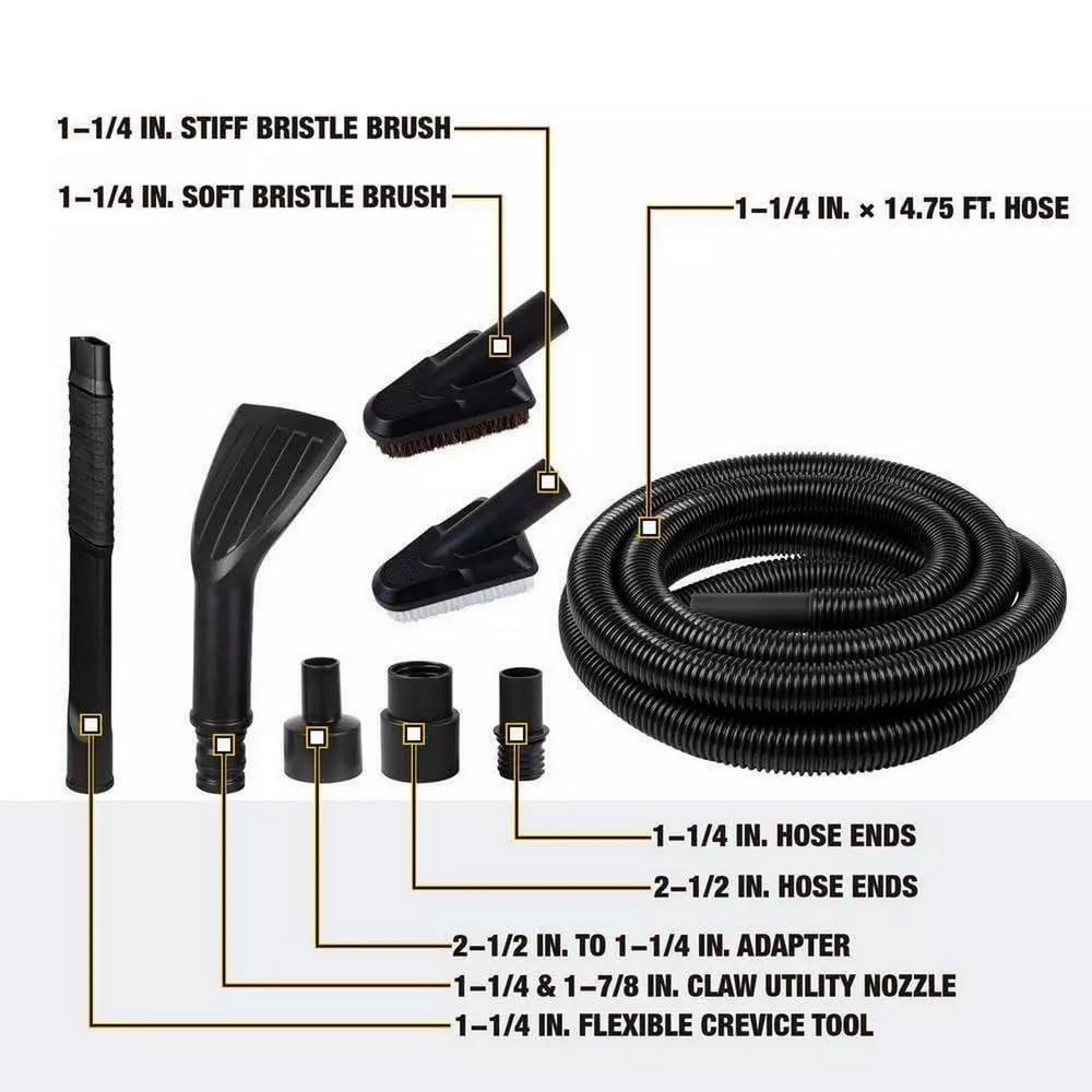Dewalt DXVA13-0801 - Set di accessori per la pulizia dell'auto, colore: Nero