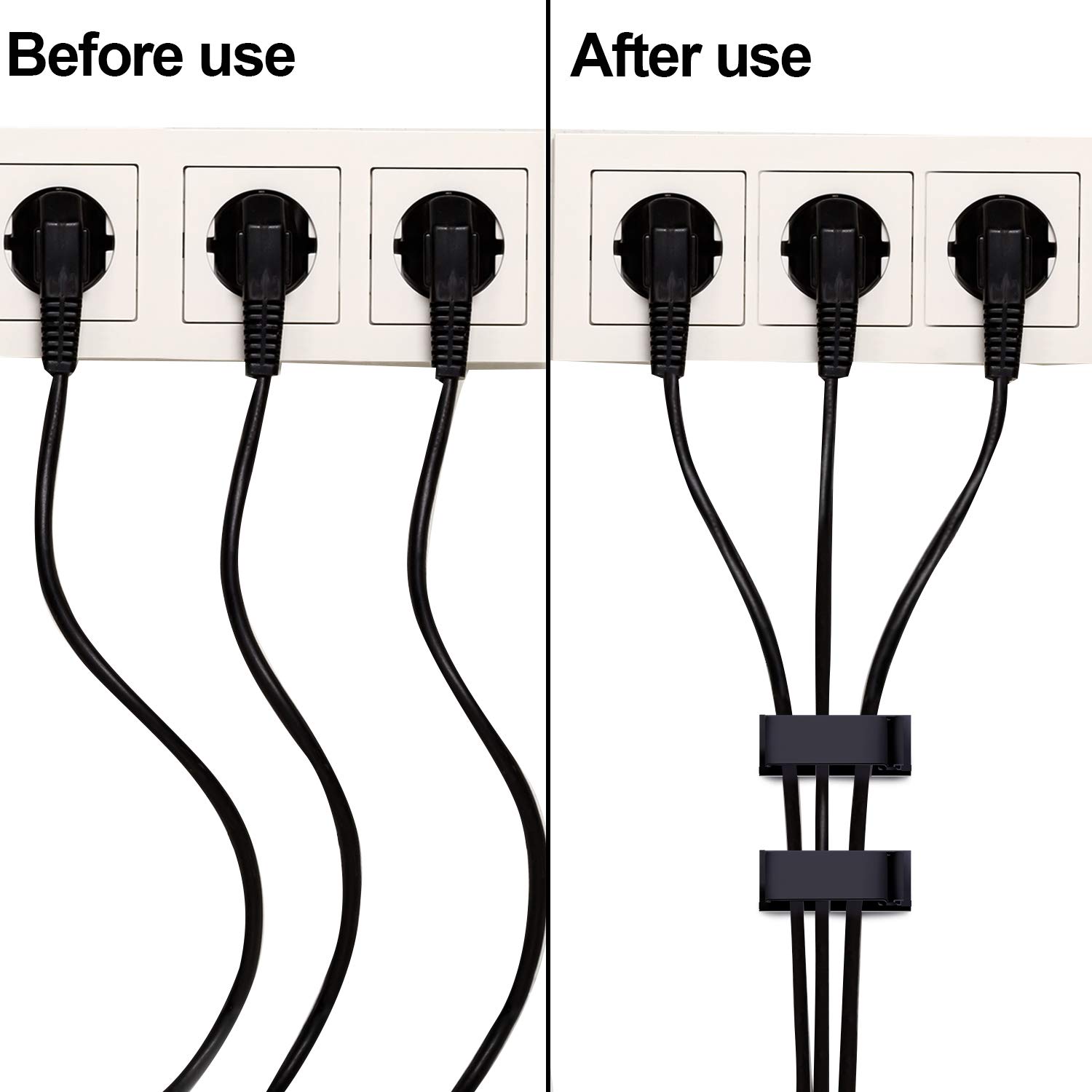 BQTQ 75 Pack Cable Management Clips Black Self Adhesive Cable Clips Wire Organizers Cord Holders