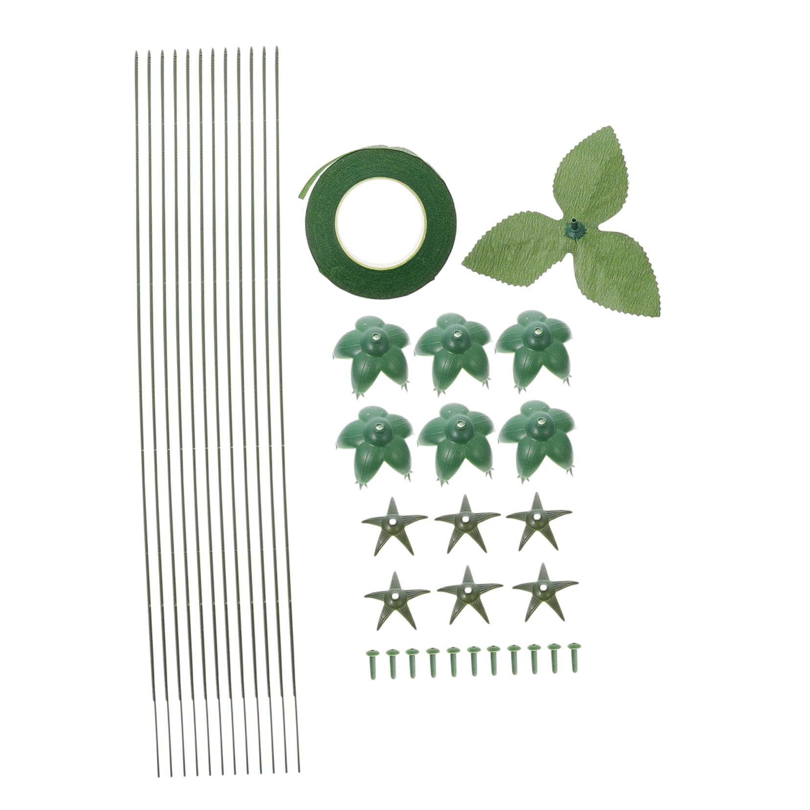 LALAFINA Floral Flower Stem Wire Set Green Floral Wires DIY Flower Arrangement Kits 251pcs