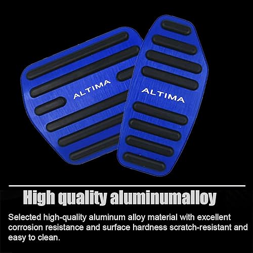 Miniatura 4 de Cubiertas de pedal de acelerador de gas de aleación de aluminio, antideslizantes, sin perforación, pastillas de pedal de freno para interiores, kit