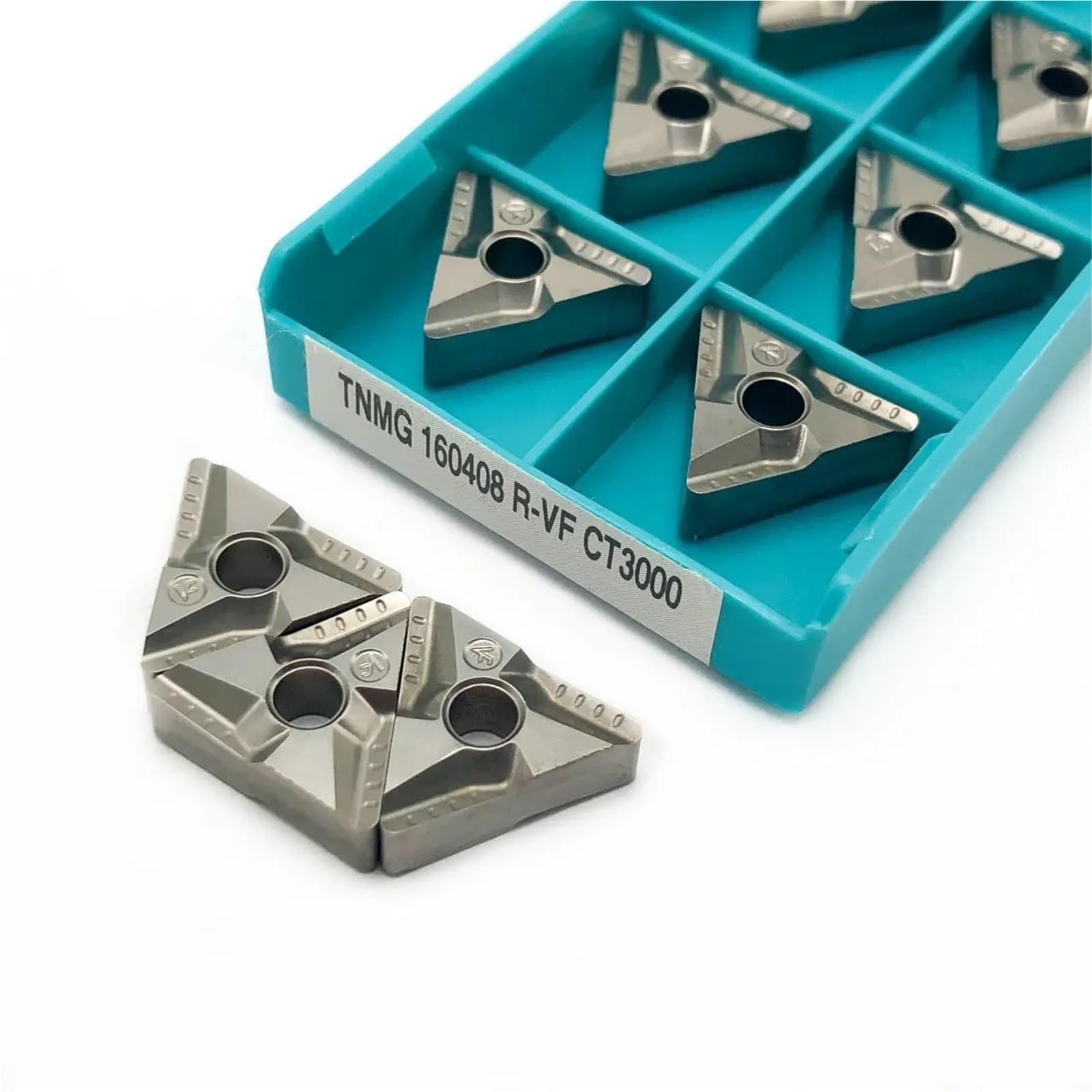 10pcs TNMG160408 TNMG160404 R/L VF CT3000 Inserti in carburo esterni per la lavorazione di acciaio metallo lama lama tornitura utensili per tornio (TNMG160408R-VF CT300)