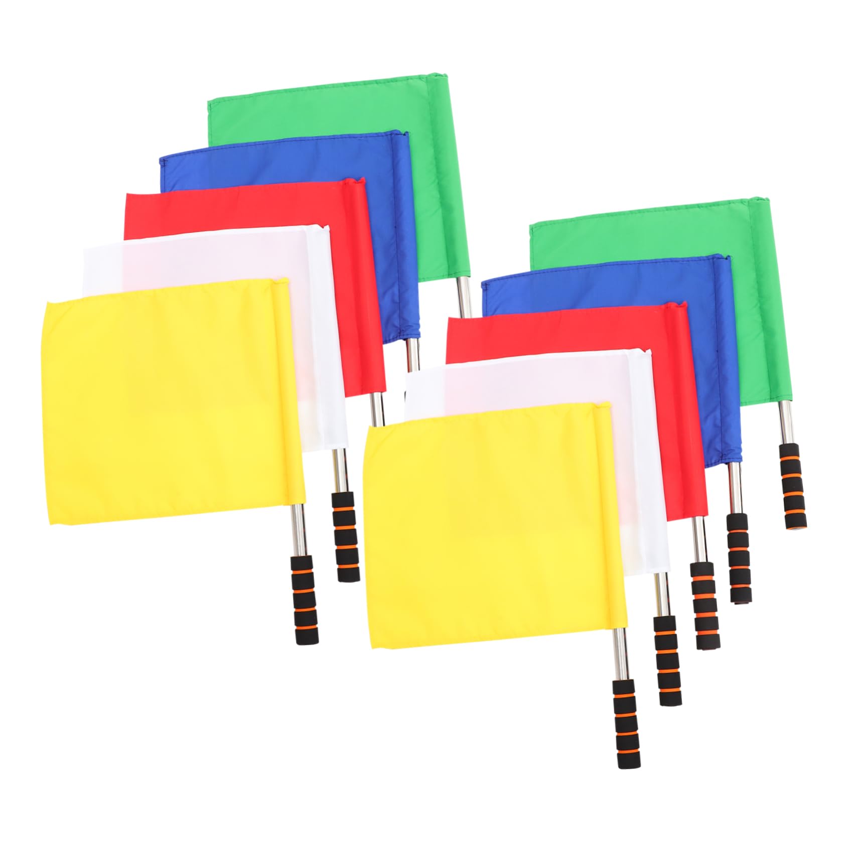 BESPORTBLE 10pcs Flags Bright Colors for Referee Use Handle for Soccer and Sports Events Game Atmosphere for Cheering and