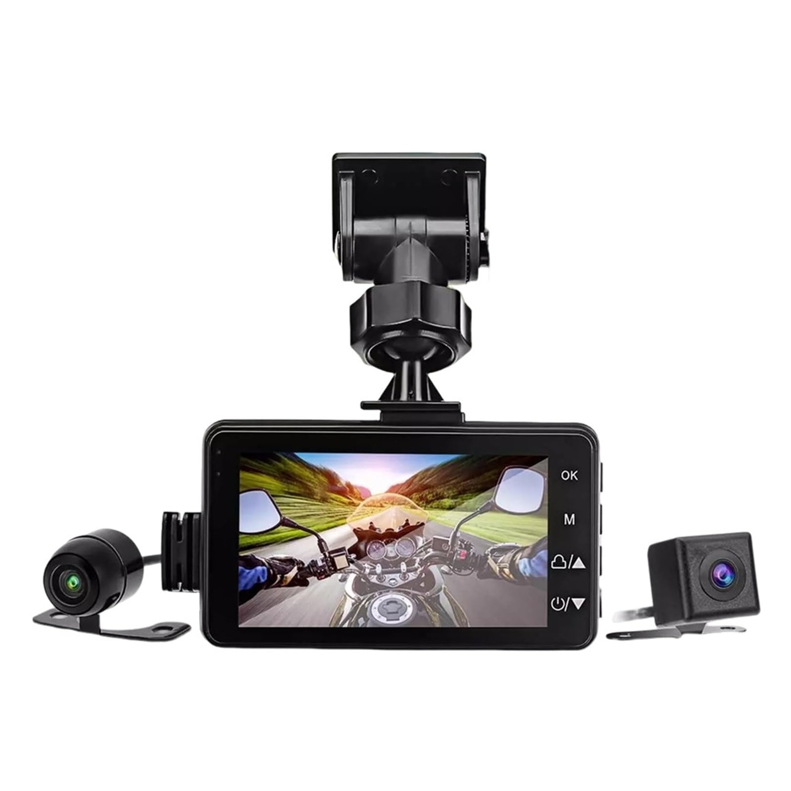 MT80 moto DVR double vidéo avant arrière avec 3 ''haute définition écran boucle enregistrement vélo Cycle enregistreur de conduite