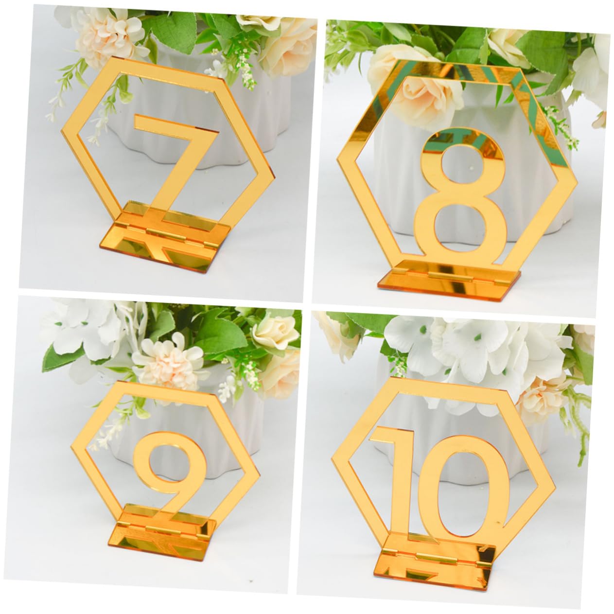Zerodeko 3 Set Portanumero Da Acrilico Oro Per Ricevimenti Matrimoniali E Segnaposto Eleganti Con Visibili Per Feste E Cerimonie 10 Pezzi*3